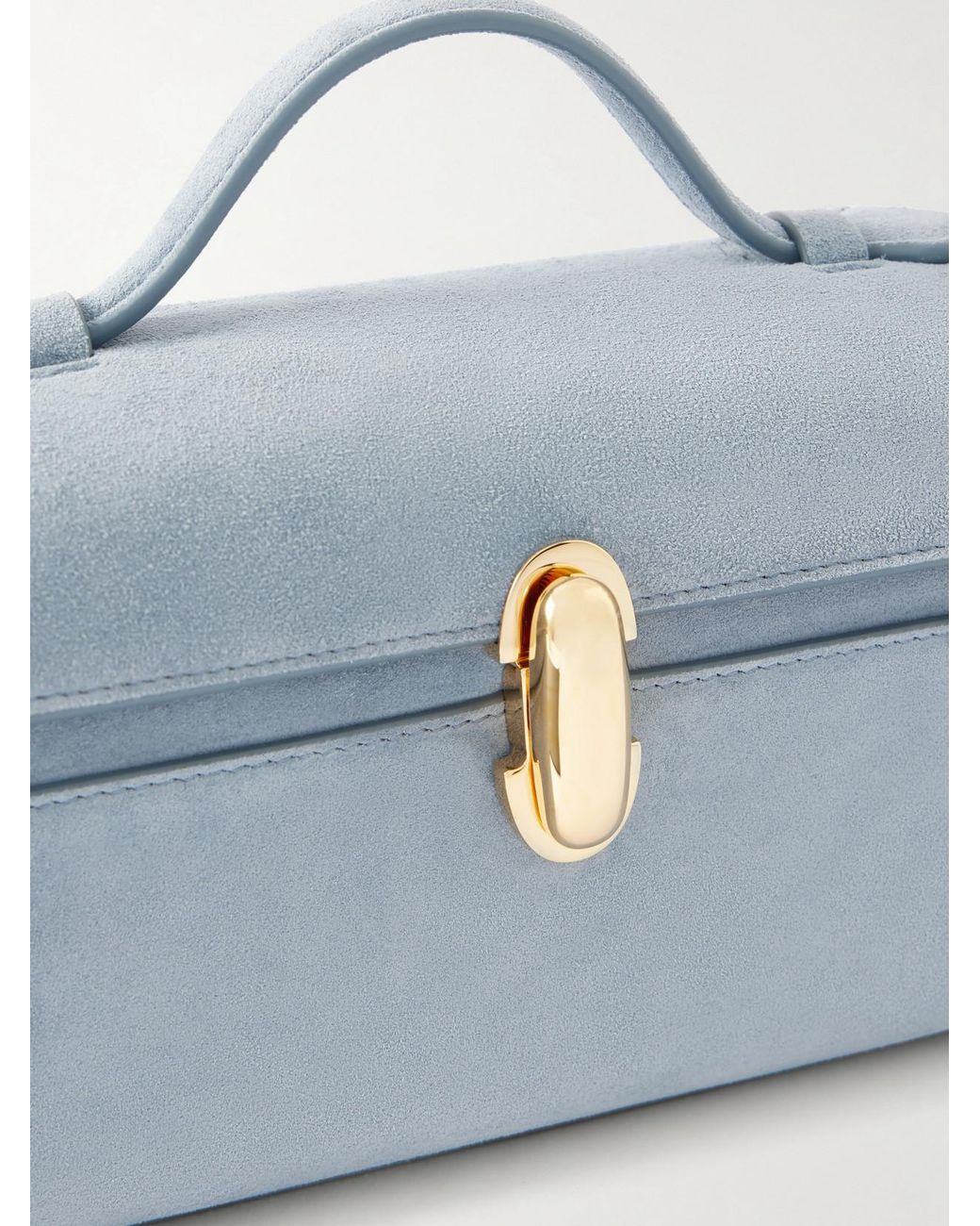 SAVETTE Blue Symmetry Pochette Suede Tote