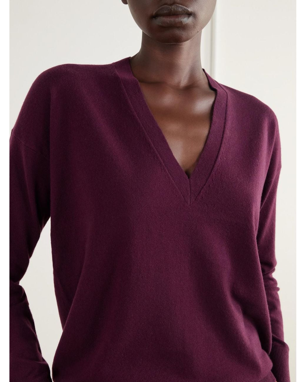 Gabriela Hearst Purple Linna Cashmere And Wool-Blend Sweater