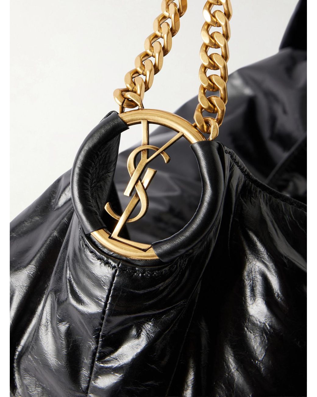 Saint Laurent Black Hortense Leather Shoulder Bag