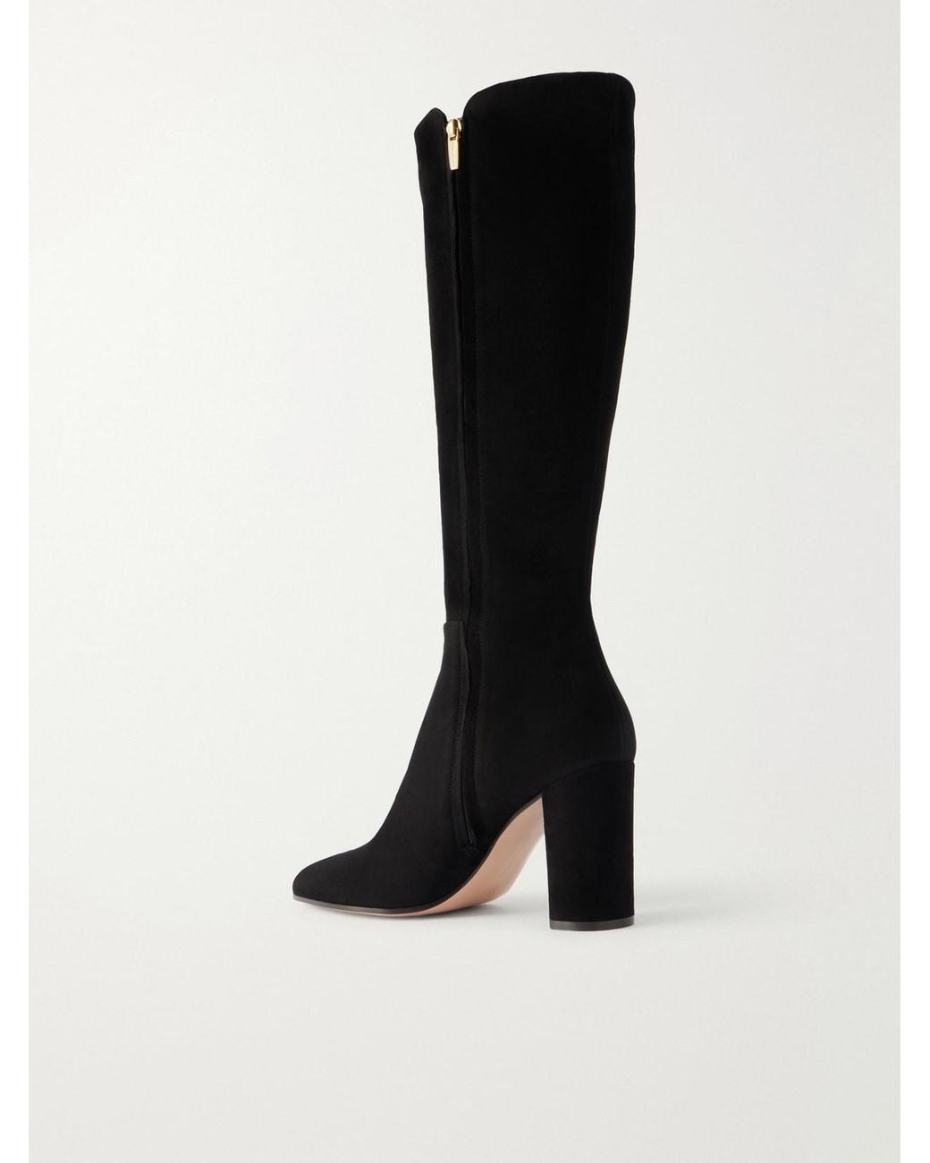 Gianvito Rossi Black 85 Suede Knee Boots