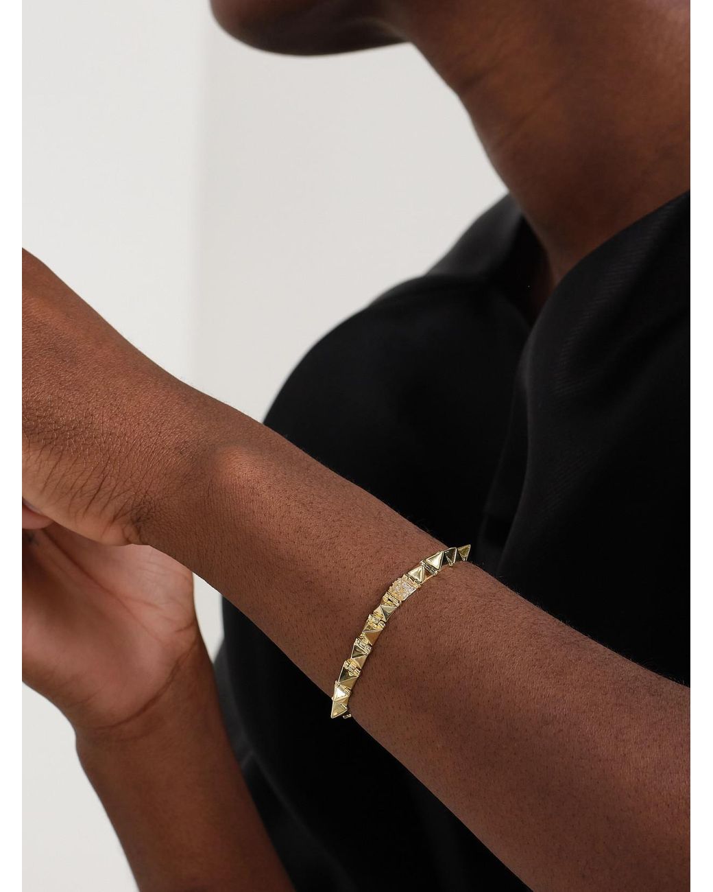 Anita Ko Metallic Small Spike 14-Karat Diamond Bracelet