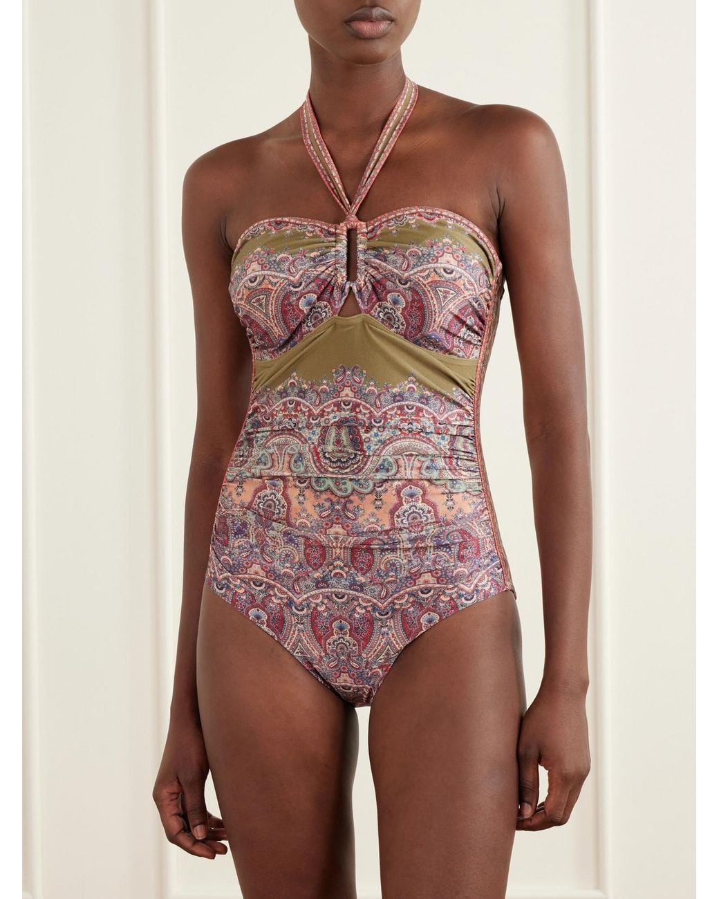 Zimmermann Multicolor Fairlight Cut-Out Printed Swimsuit