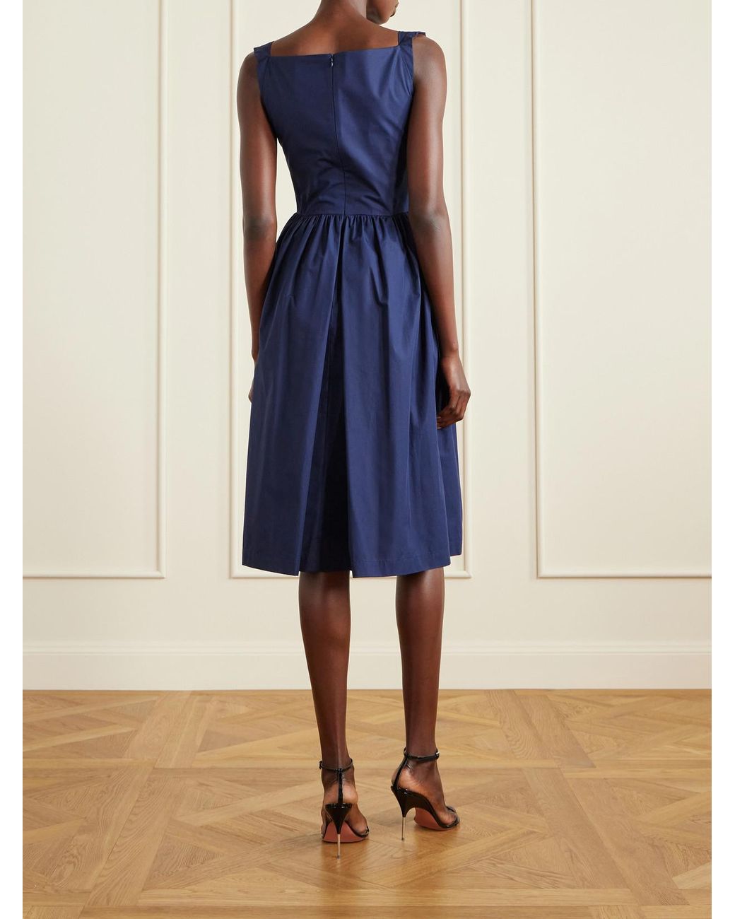 Vivienne Westwood Blue Sunday Gathered Cotton-Poplin Midi Dress
