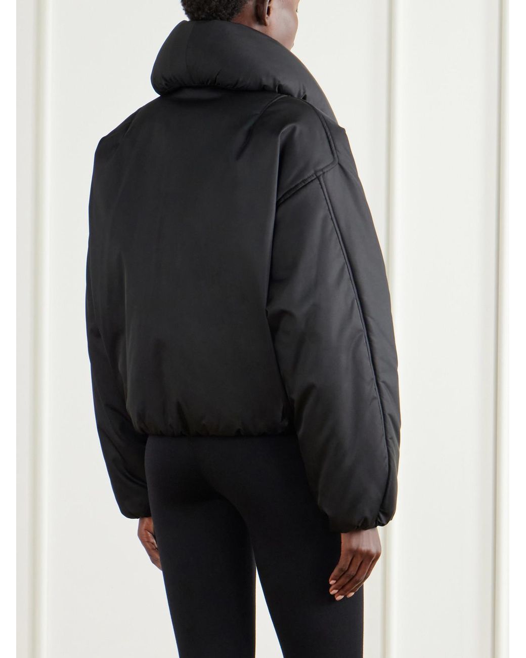 Alaïa Black Padded Shell Bomber Jacket