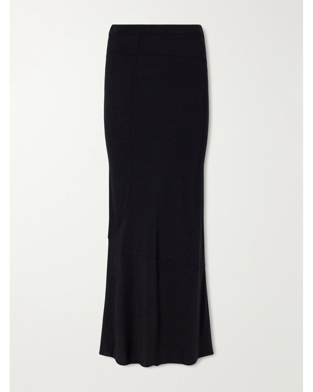 Junya Watanabe Black Wool-Jersey Maxi Skirt