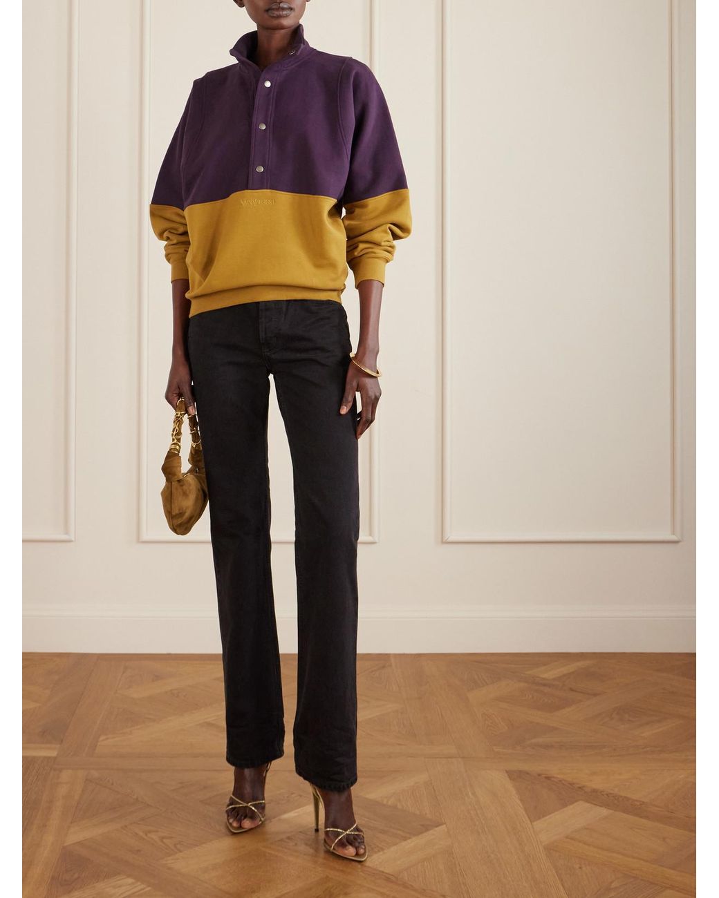 Saint Laurent Brown Amalia Mini Suede Shoulder Bag