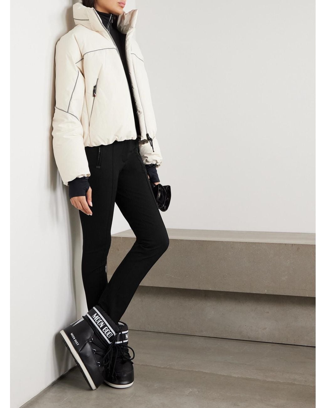 Moncler Black Stretch Polyester Blend Pant