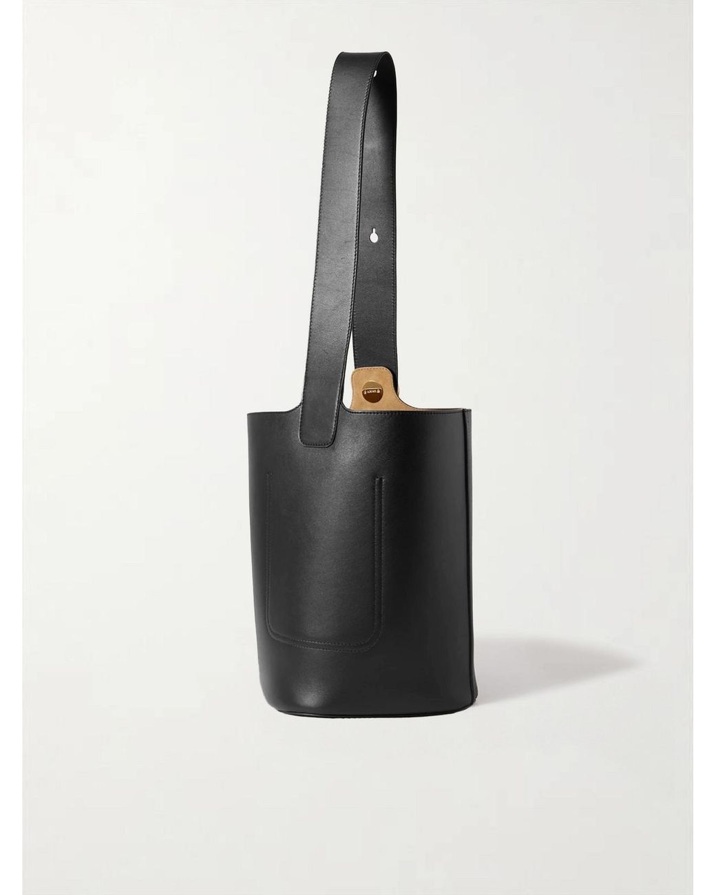 Loewe White Pebble Embellished Leather Bucket Bag
