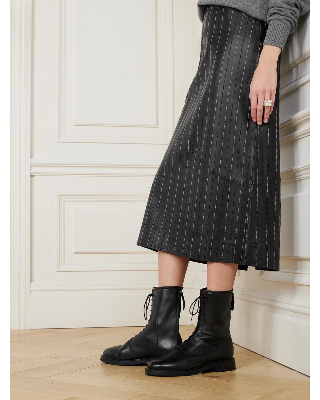 LEGRES Black 08 Leather Ankle Boots