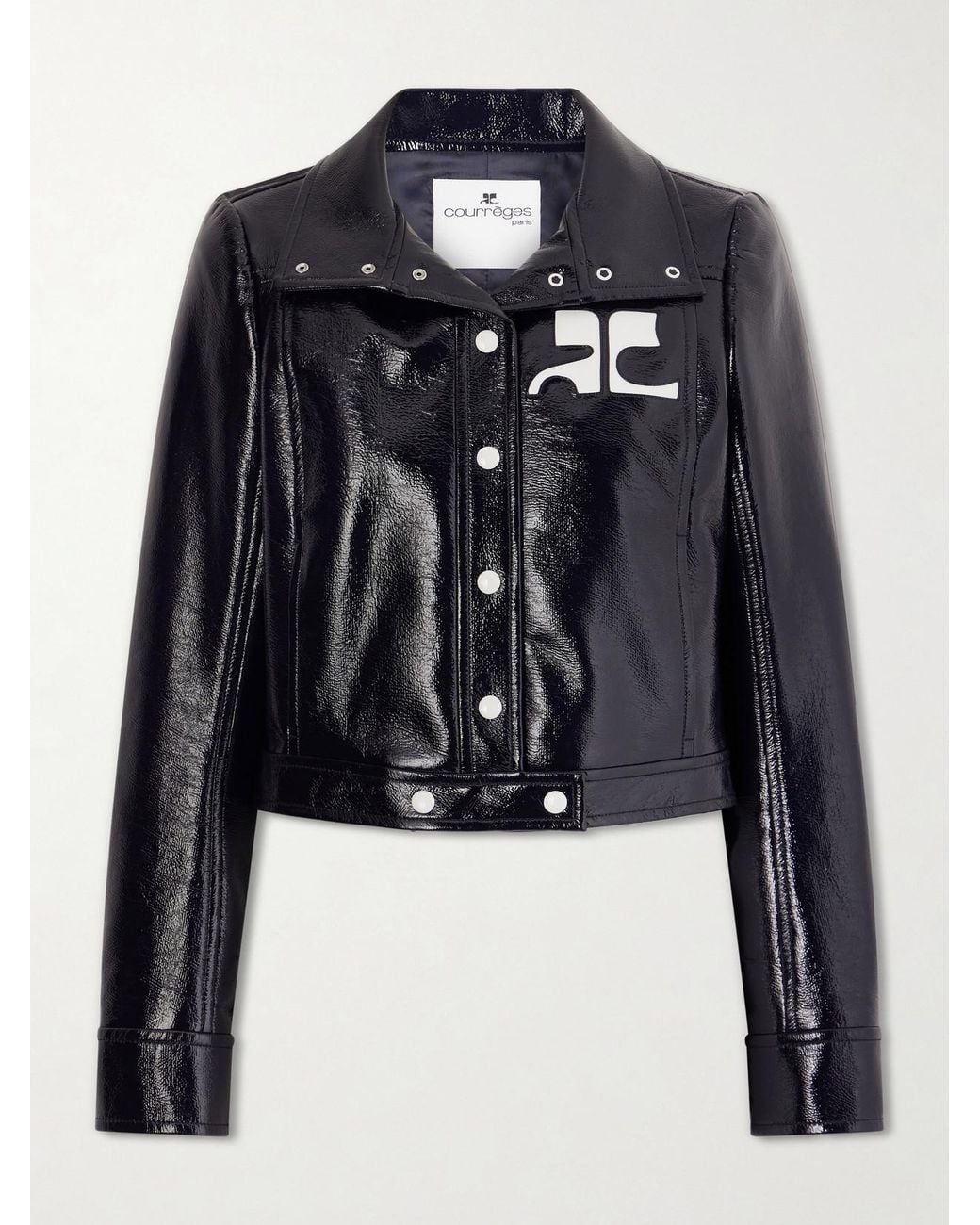 Courreges Blue Reedition Coated Cotton-Blend Jacket