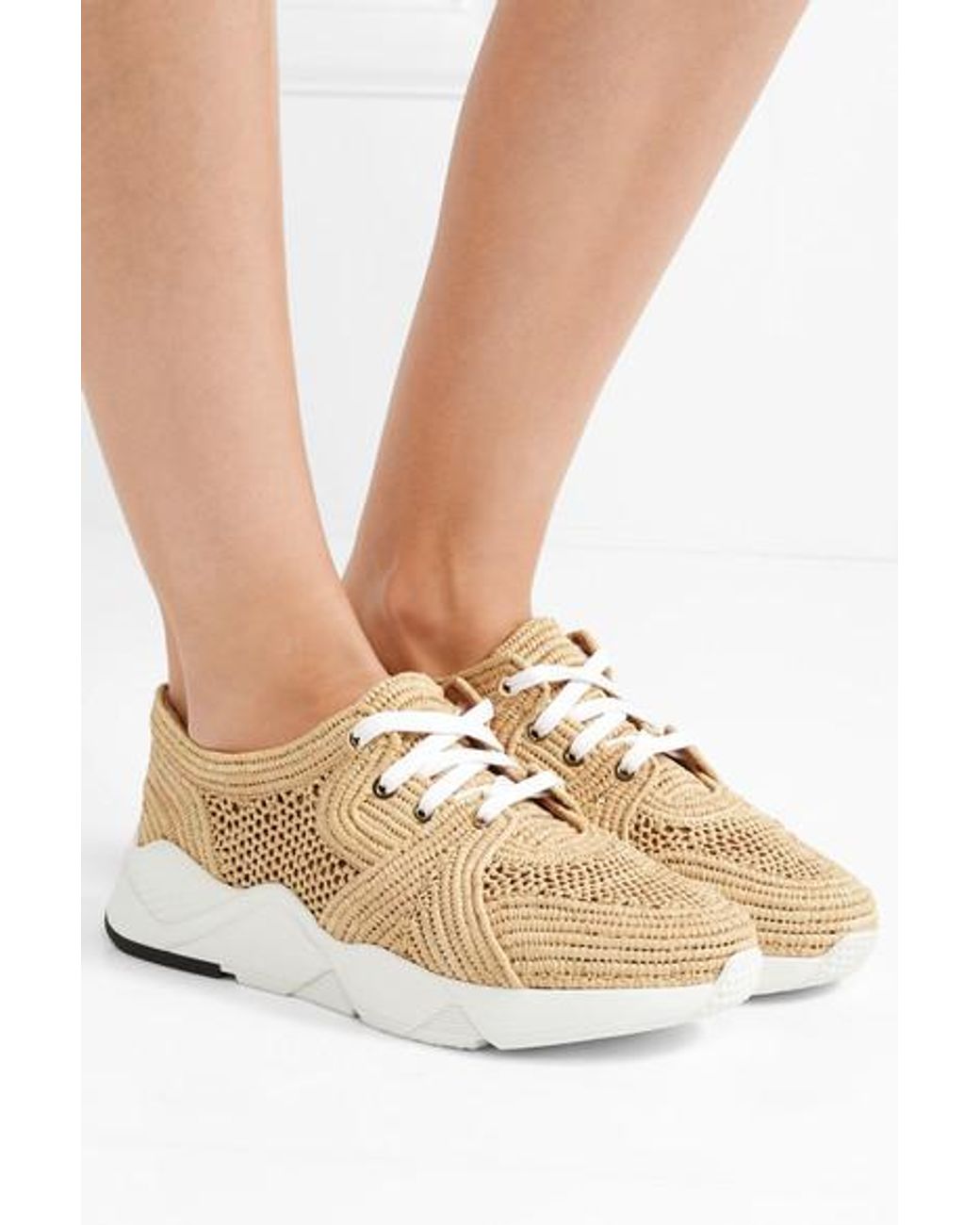 Robert Clergerie Silvio Woven Raffia Sneakers in Natural Lyst