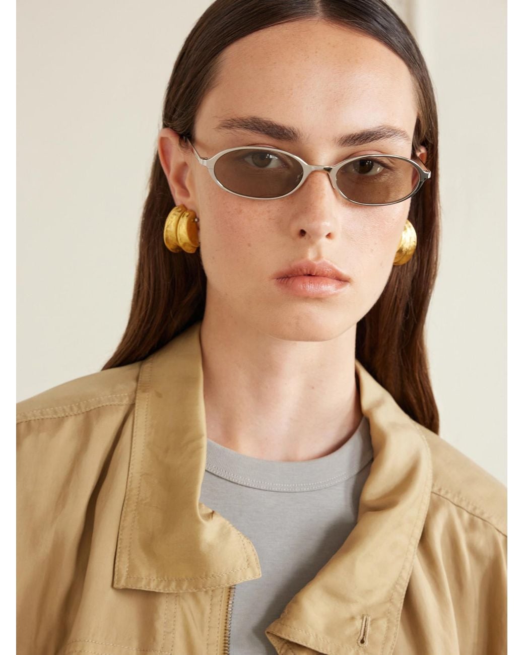 Saint Laurent Natural Sl 935 Round-Frame-Tone Sunglasses