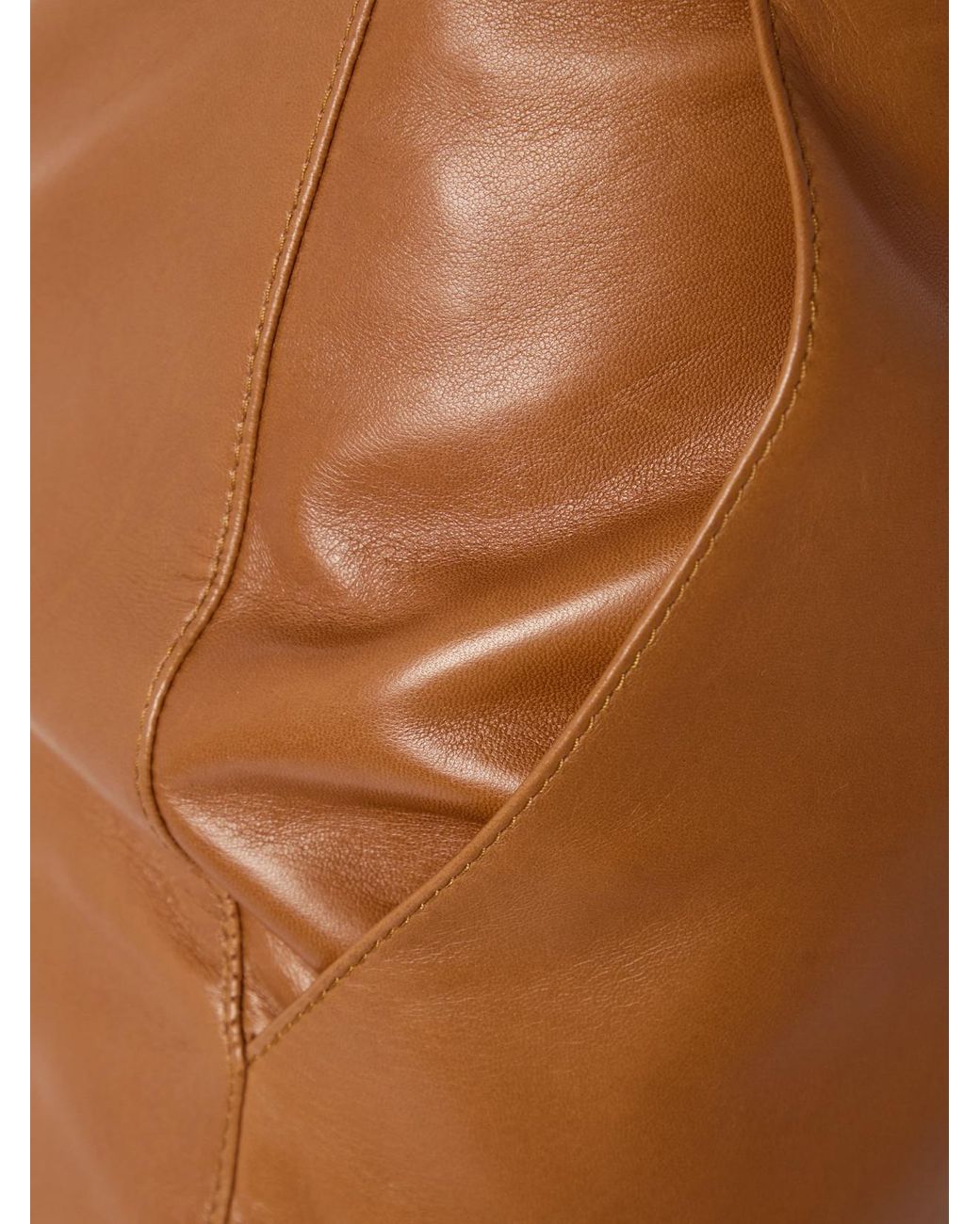 Saint Laurent Brown Leather Skirt