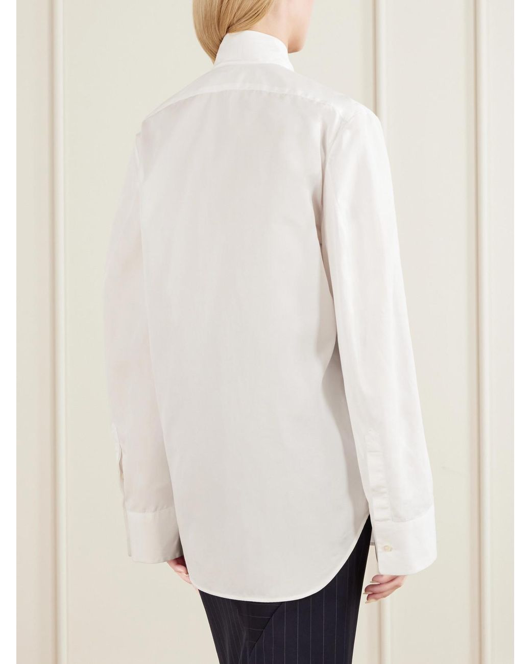 Givenchy White Tie-Detailed Cotton Shirt