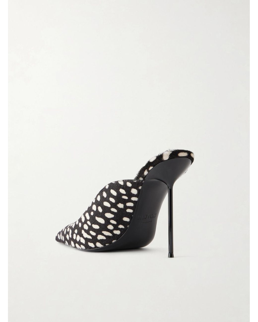 Paris Texas White Lidia 105 Printed Calf Hair Mules
