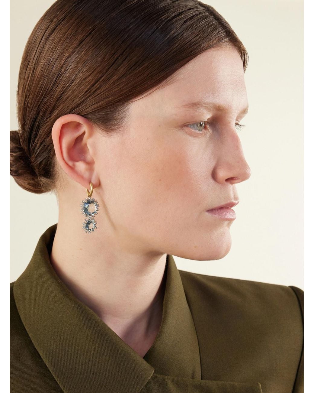 Irene Neuwirth Blue Gemmy Gem 18-Karat And Diamond And Aquamarine Earrings