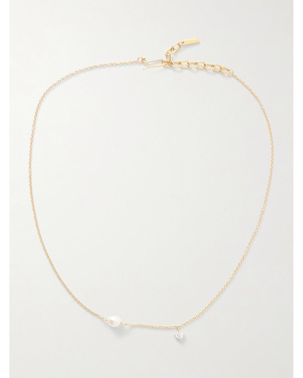 COMPLETEDWORKS White Plated, Crystal And Pearl-Like Necklace