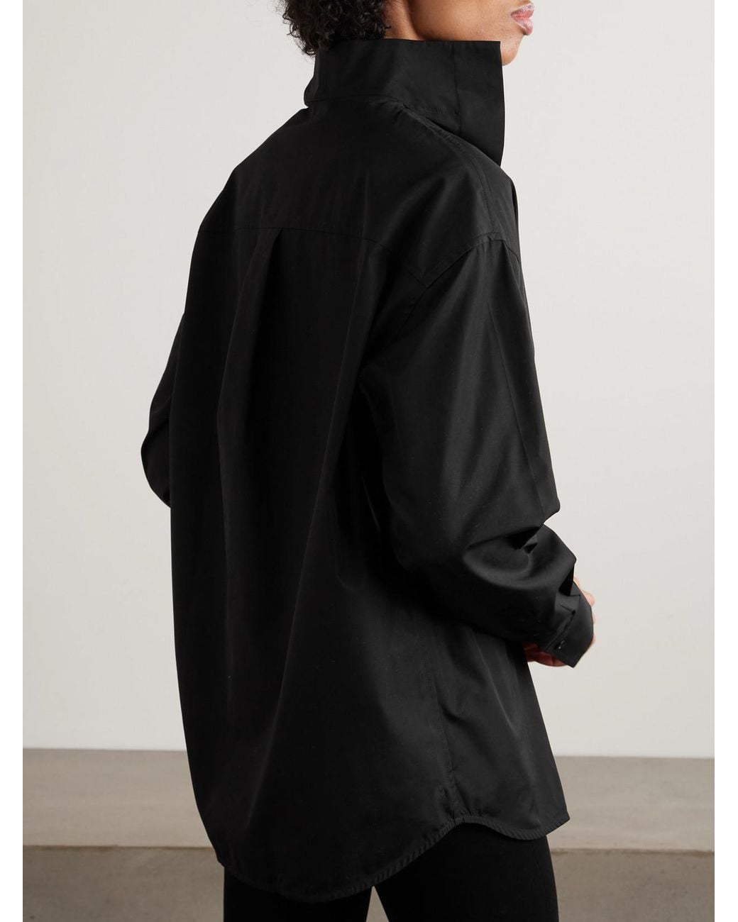 Totême  Black Sharp Oversized Cotton-Poplin Shirt