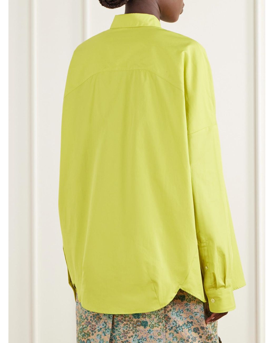 Dries Van Noten Yellow Darted Cotton-Poplin Shirt