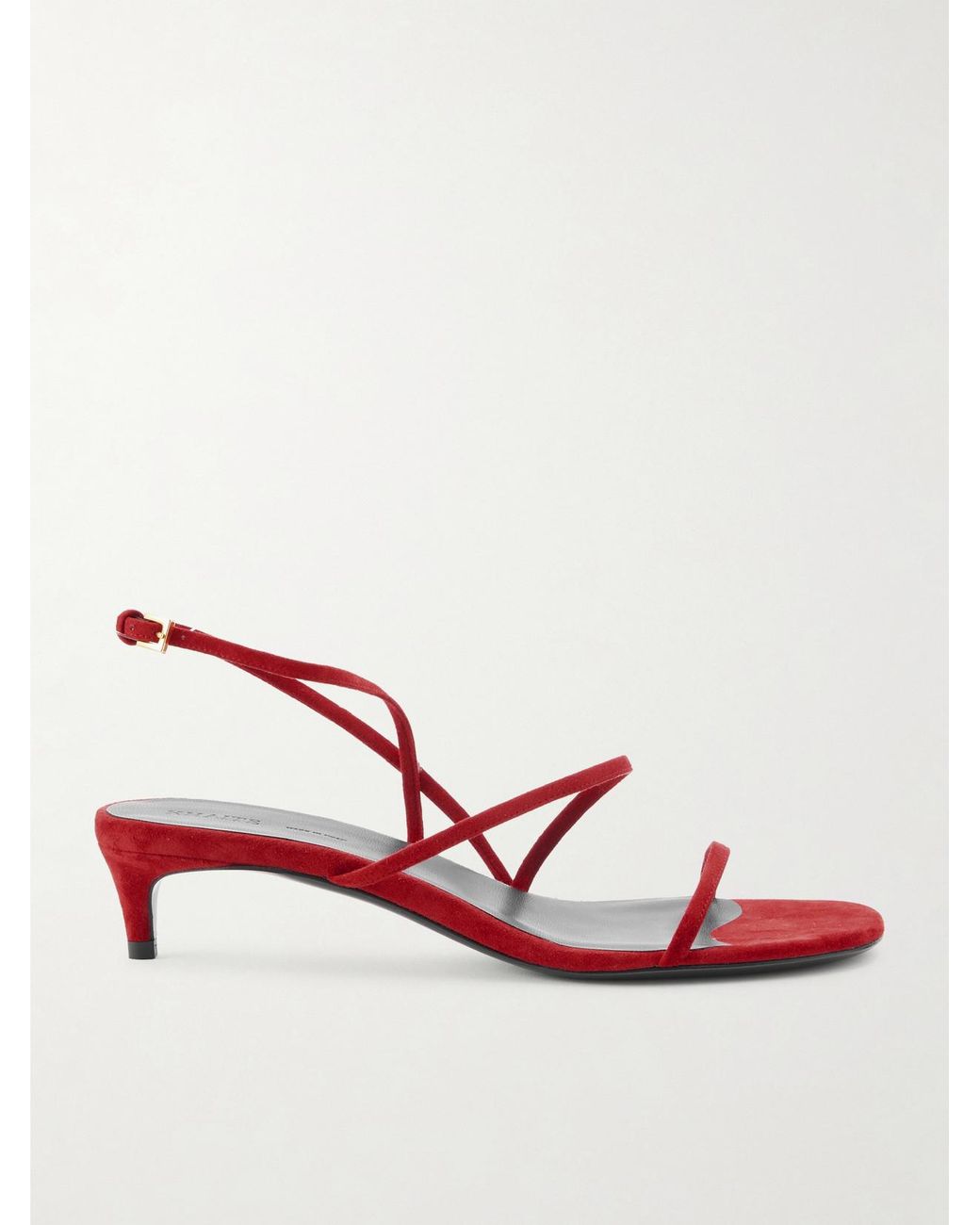 Khaite Pink Loop Suede Sandals
