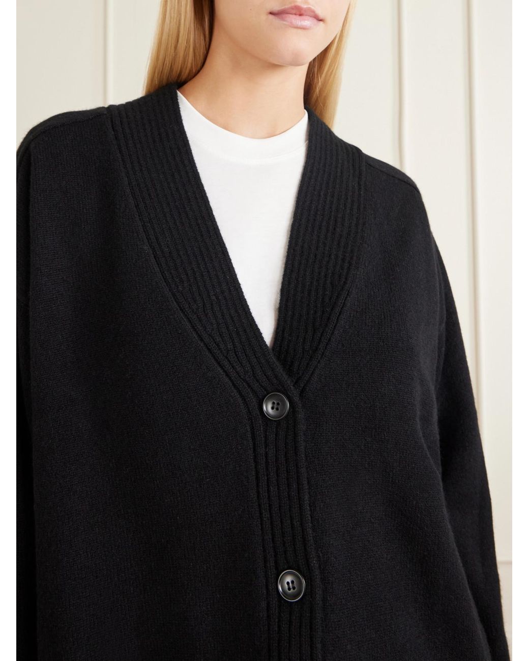 Loulou de Saison Black Kaia Lds Cashmere Cardigan
