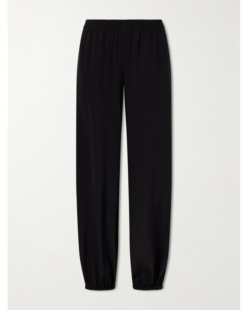 Nili Lotan Black Parisa Silk Tapered Pants