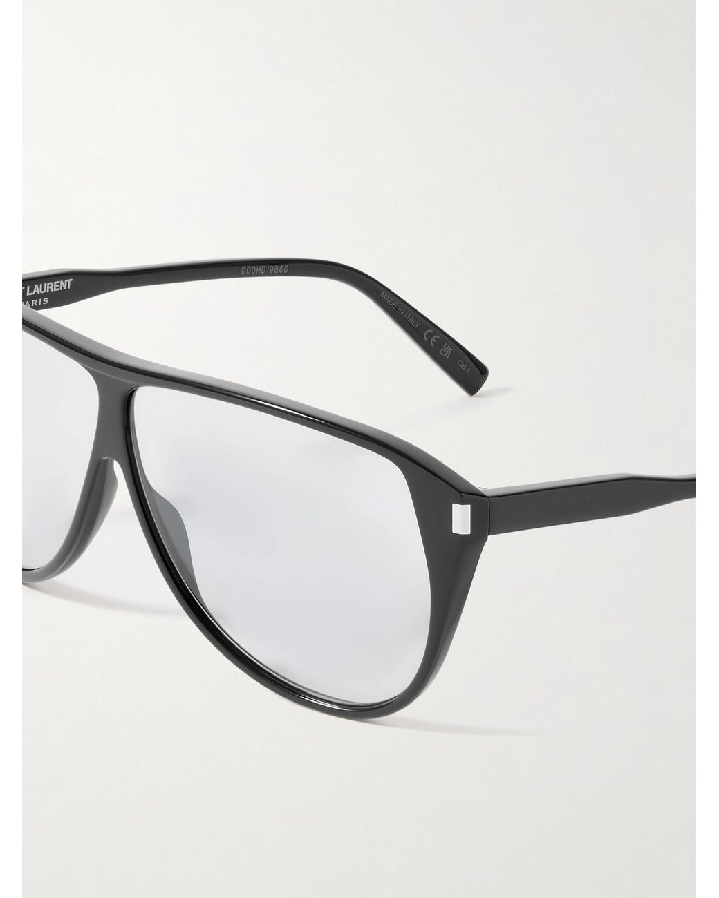 Saint Laurent Black Aviator-Style Acetate Sunglasses