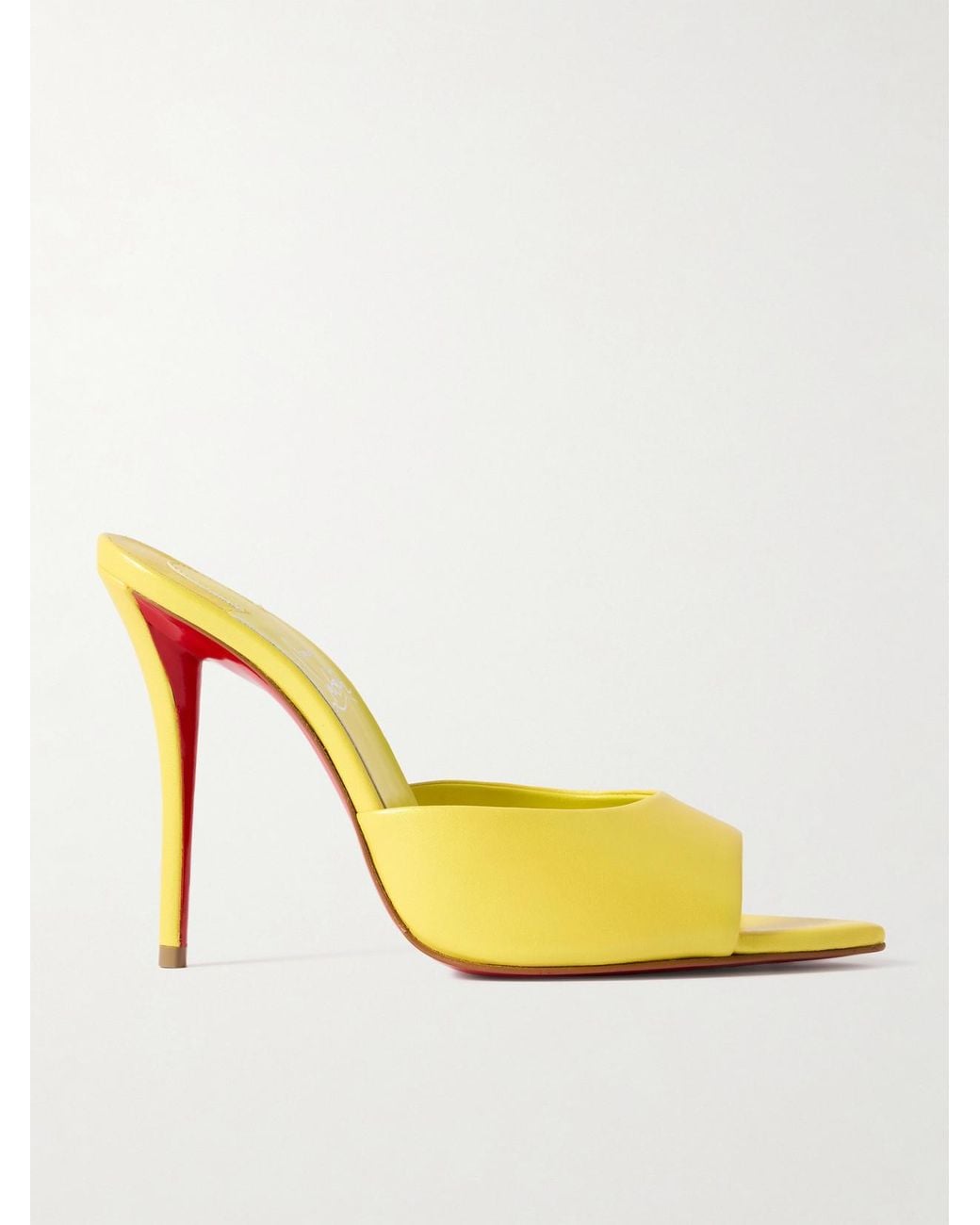Christian Louboutin Miss Z 100 Leather Mules in Yellow | Lyst