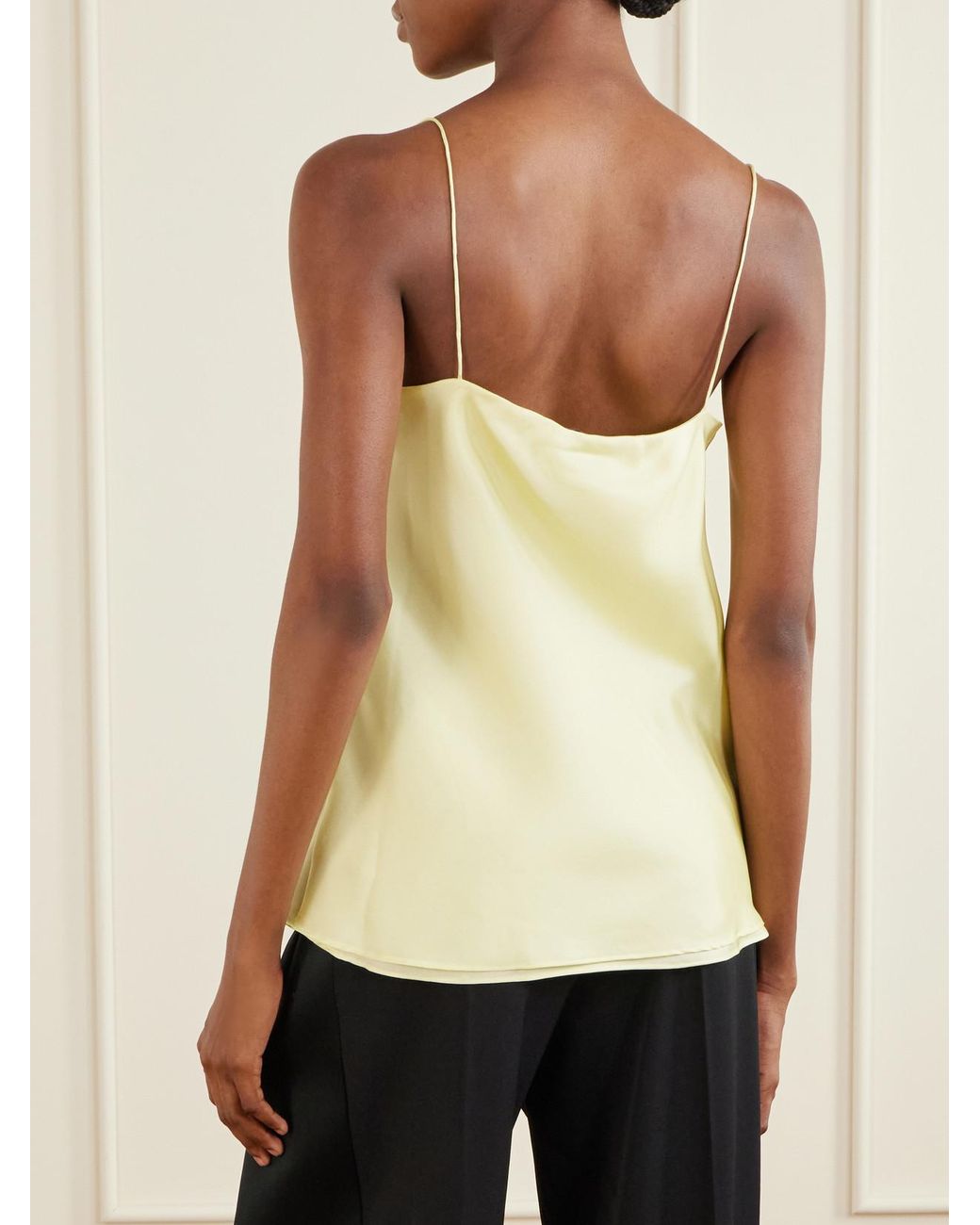 Another Tomorrow Yellow Silk-Twill Camisole