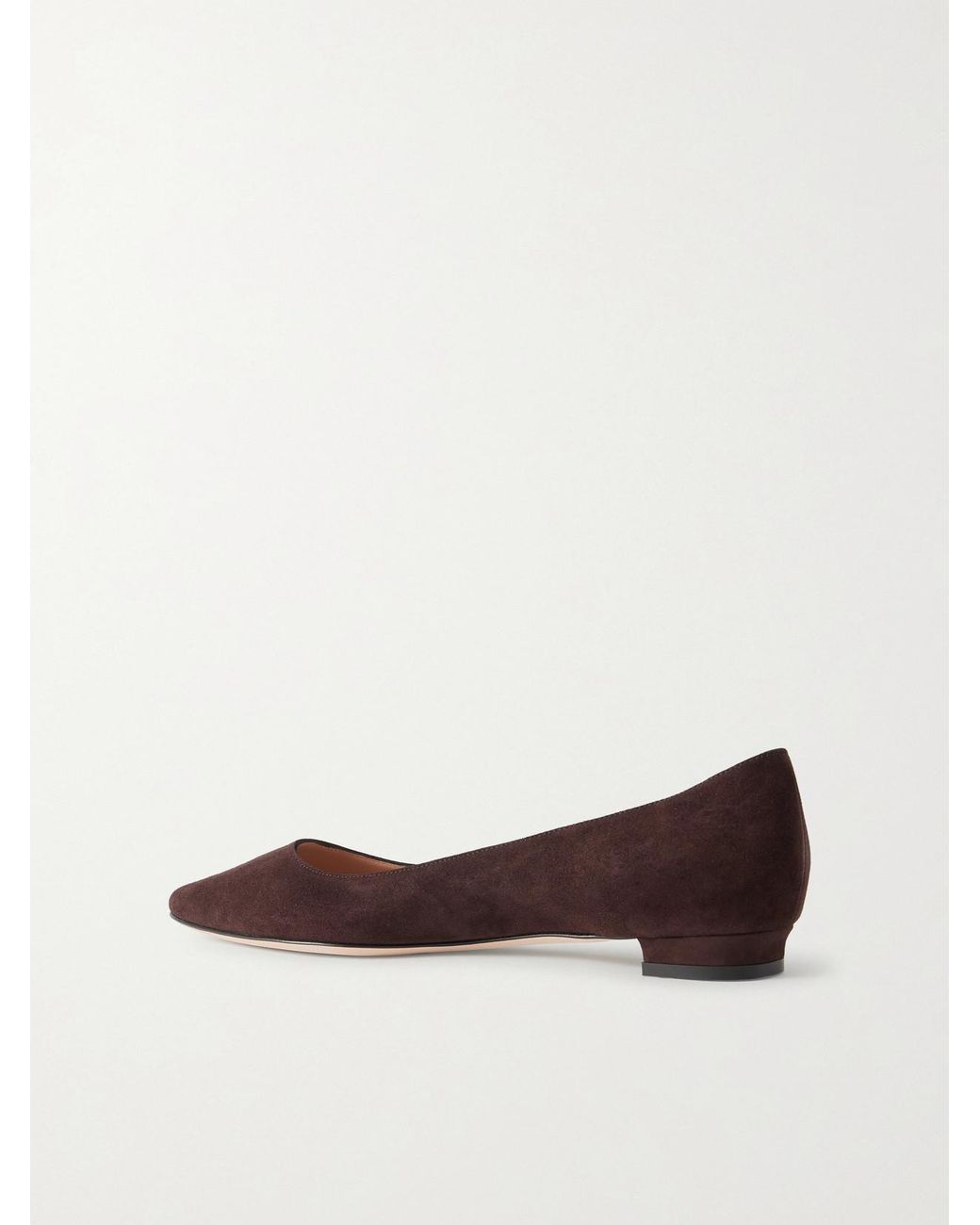 Manolo Blahnik Brown Bb Suede Ballet Flats