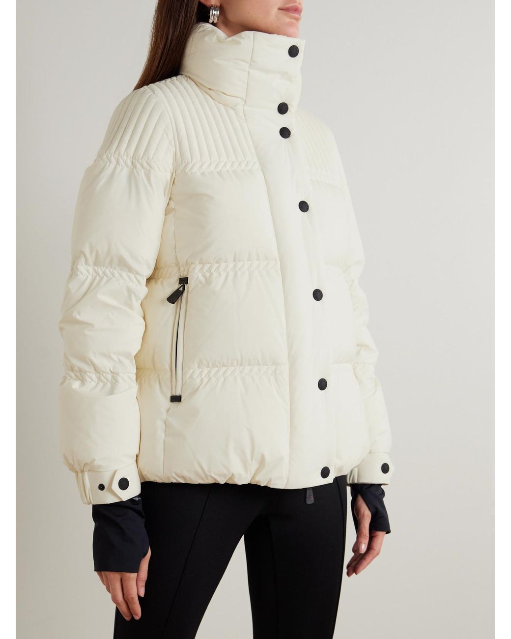 Moncler Natural Anglin Quilted Down Ski Jacket