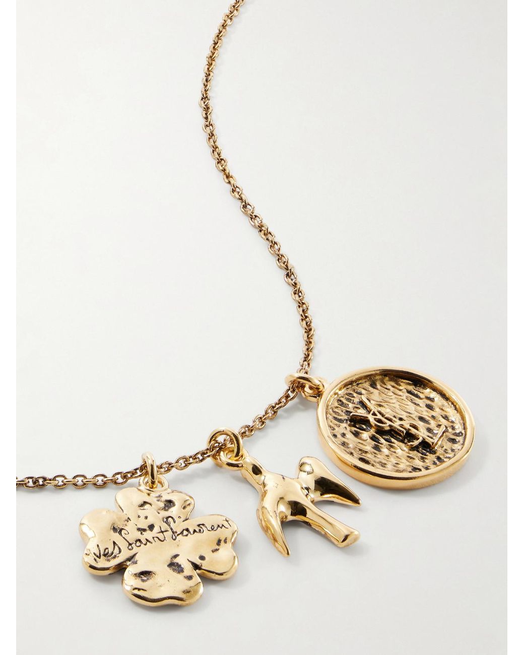 Saint Laurent White Tone Necklace