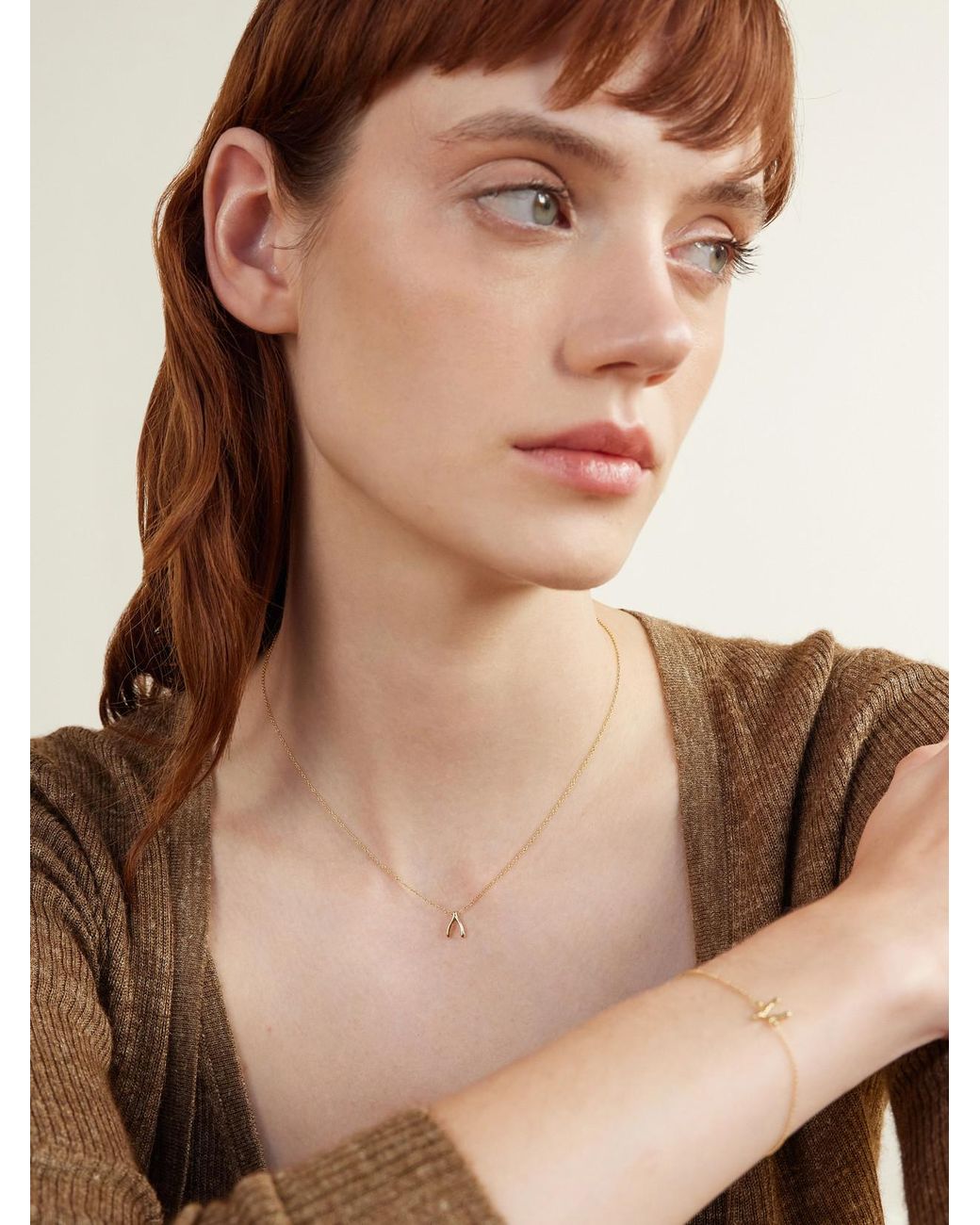 Jennifer Meyer Natural Mini Wishbone 18-Karat Bracelet