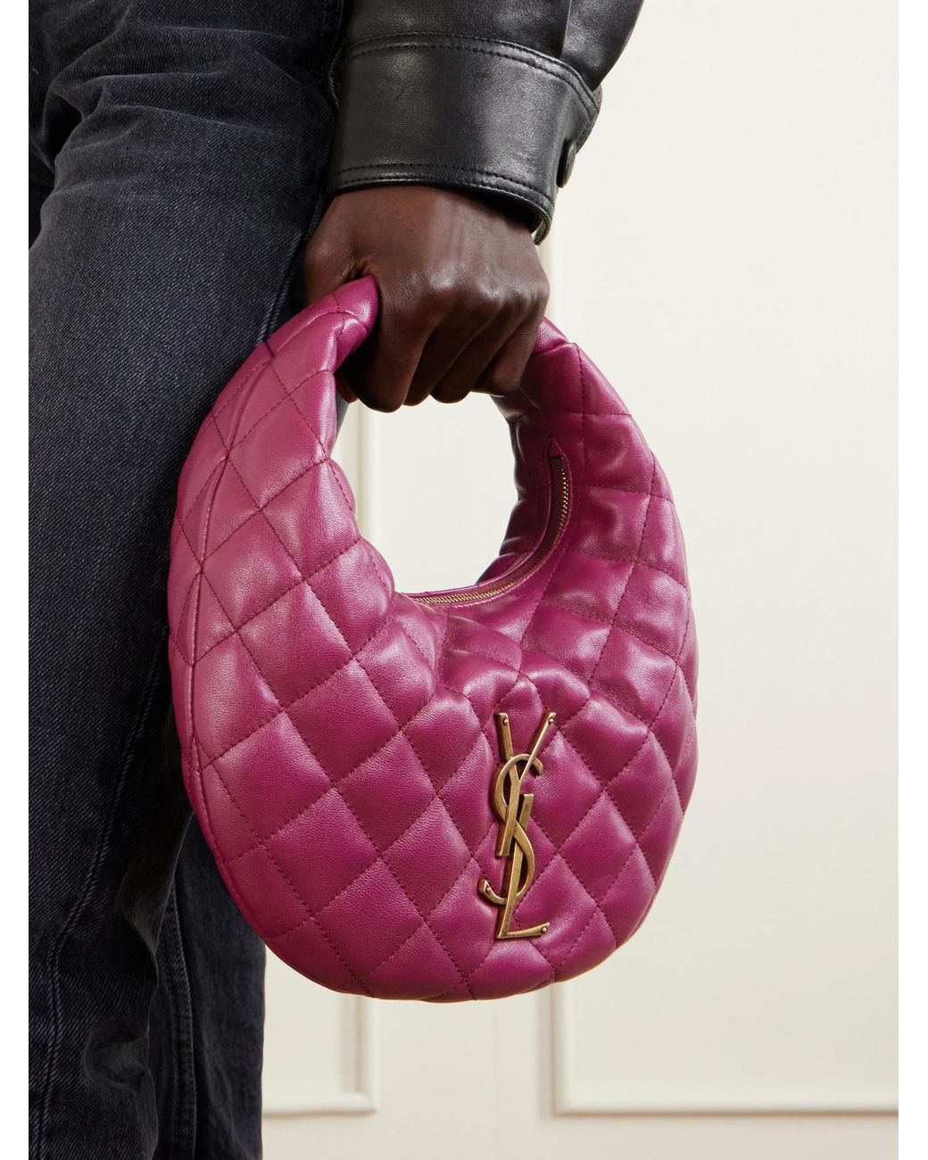 Saint Laurent Pink Icarino Matelassé Leather Tote