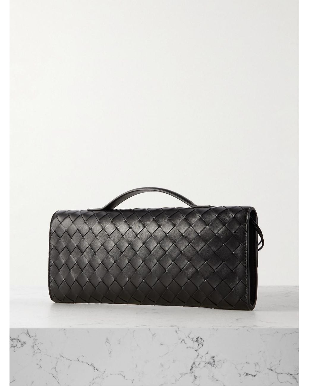 Bottega Veneta Black Andiamo Long Intrecciato Leather Clutch