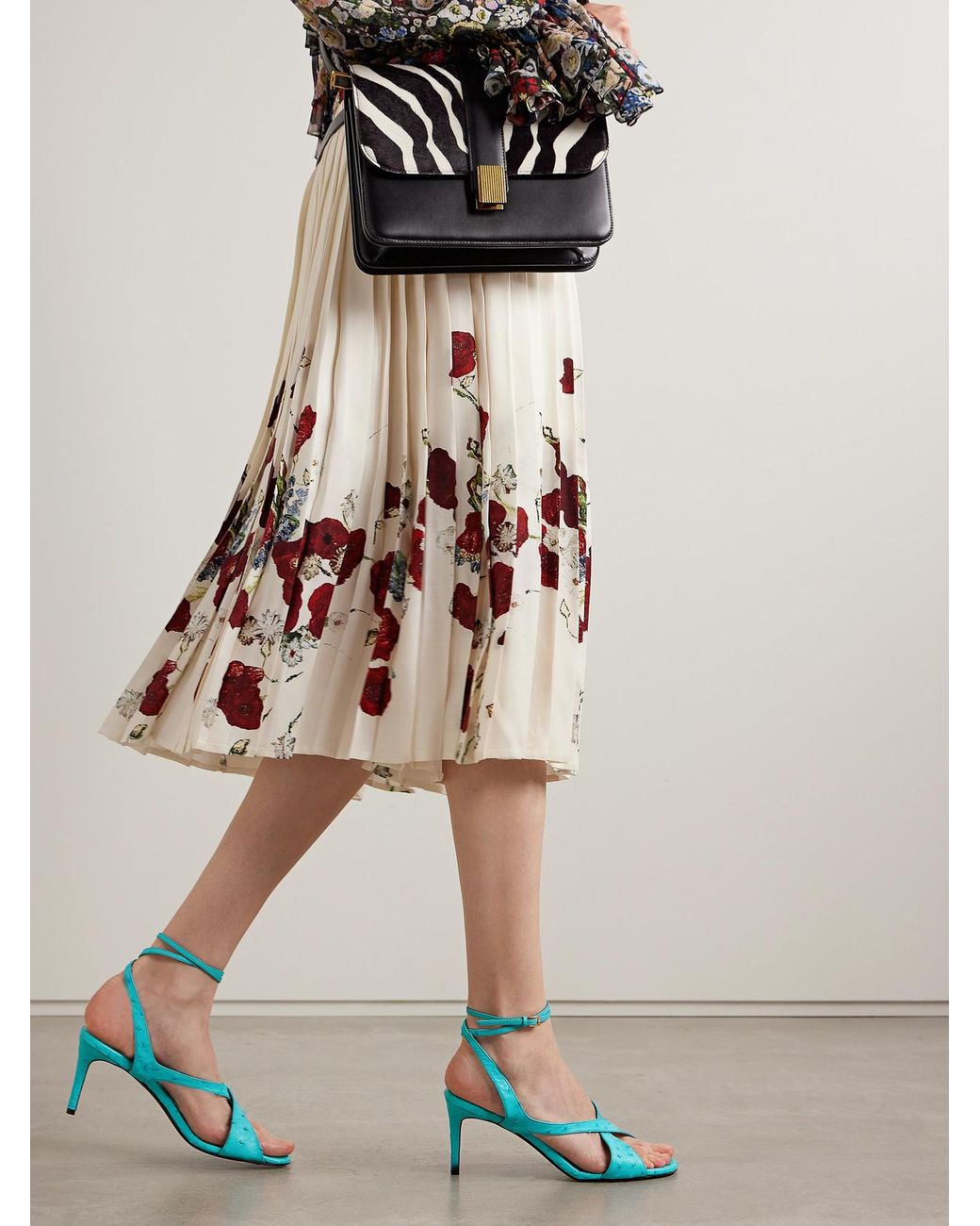 Khaite Blue Liria Ostrich Sandals