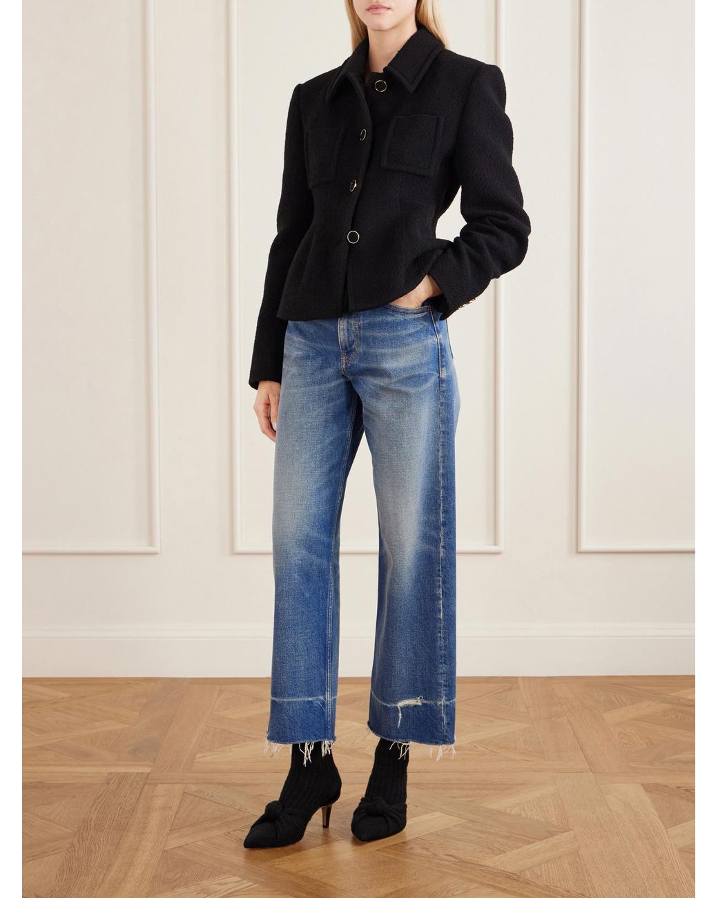 Chloé Black Wool-Blend Bouclé Jacket