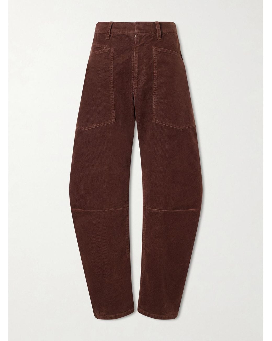 Nili Lotan Purple Shon Cotton-Blend Twill Barrel-Leg Pants