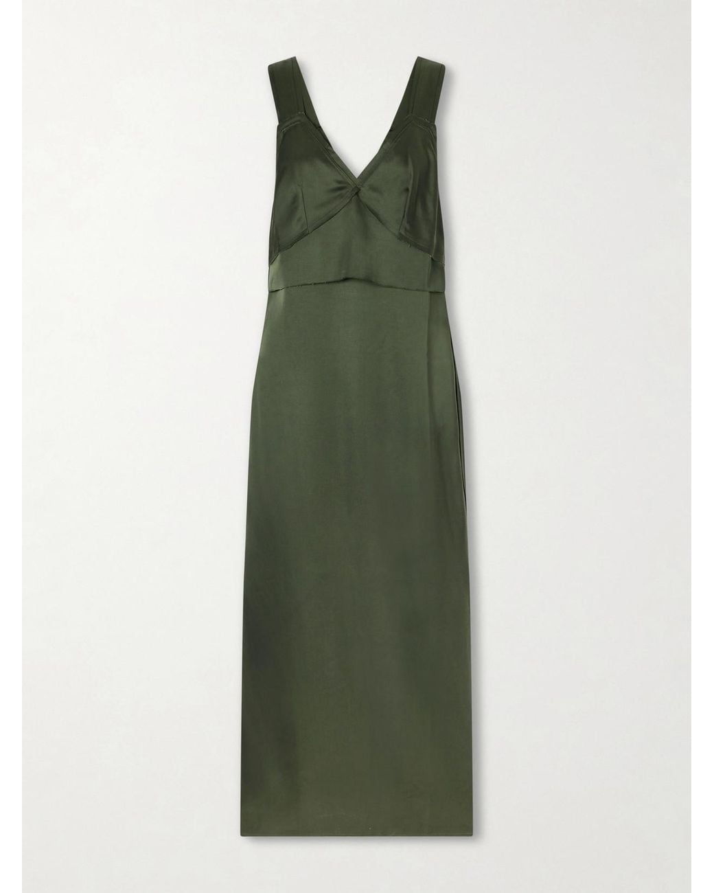 Totême Green Satin Maxi Dress