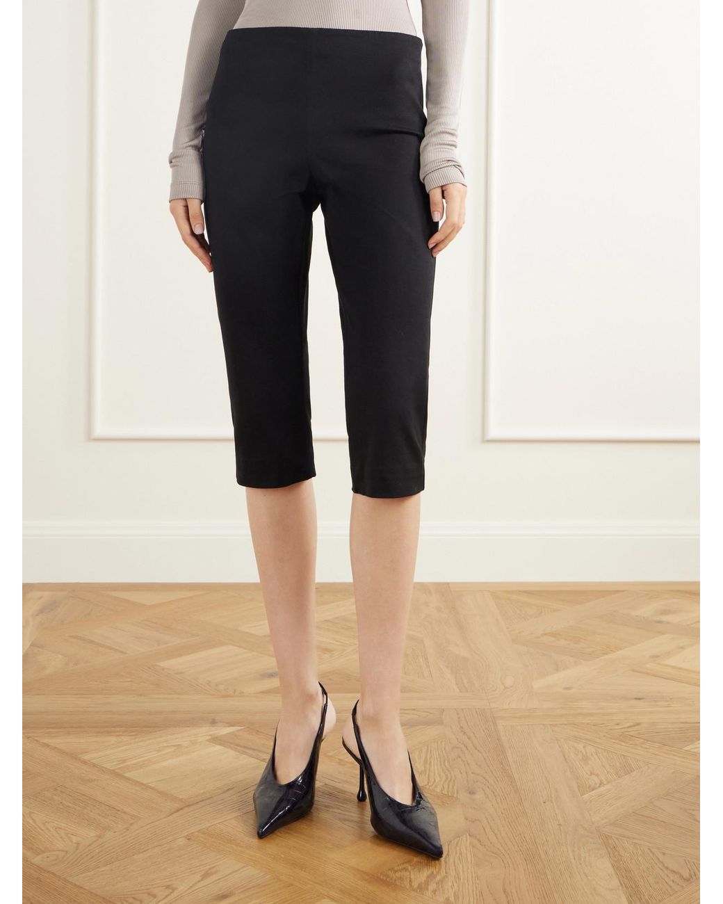 St. Agni Blue Cotton-Twill Skinny-Leg Capri Pants