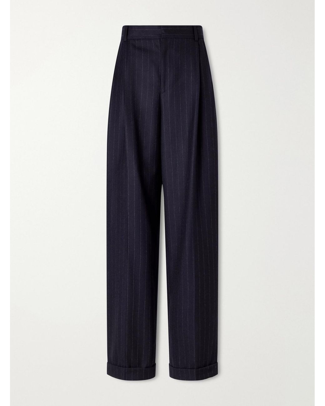 Polo Ralph Lauren Blue Pinstriped Fresco-Wool Straight-Leg Pants