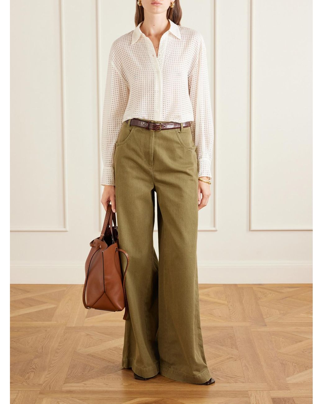 Max Mara Brown Leather Shoulder Bag