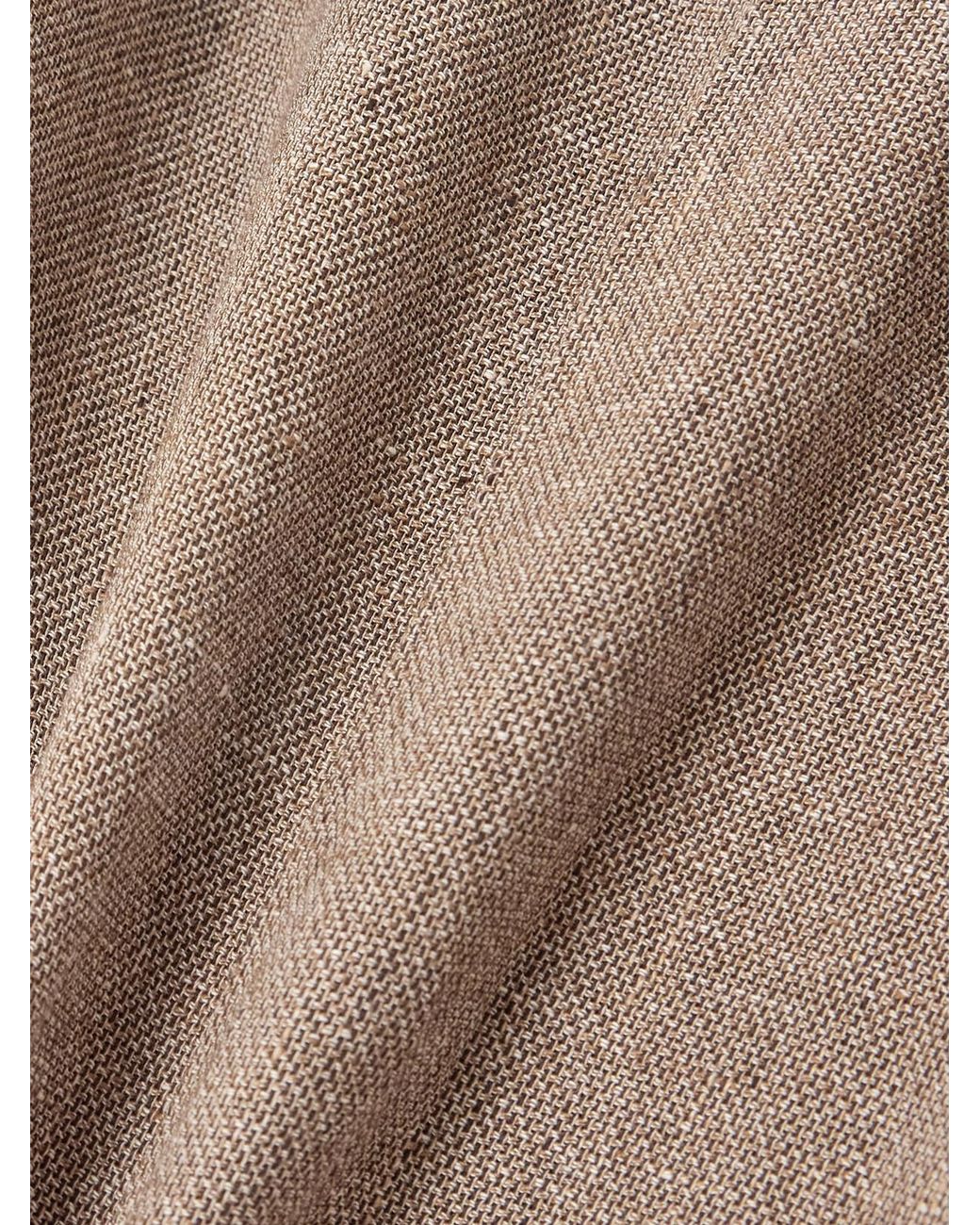 Loro Piana Natural Kurt Pleated Linen Wide-Leg Pants
