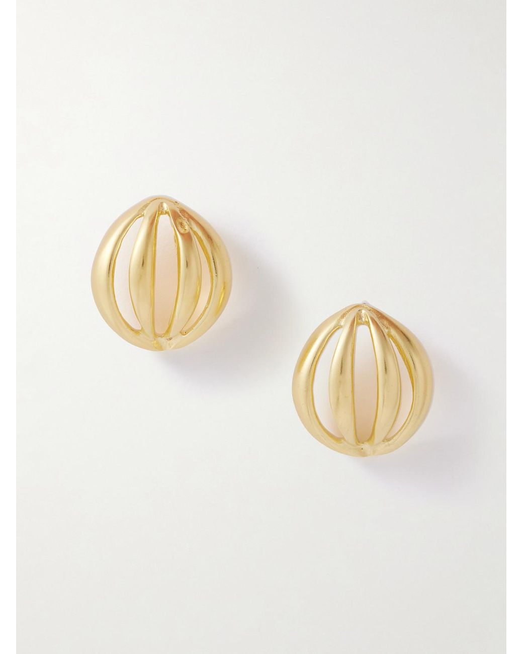 YSSO Metallic Flower Bud Mini Vergoldete Ohrringe