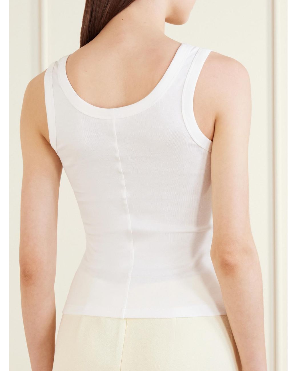 Flore Flore White Hillie Organic Cotton-Jersey Tank Top