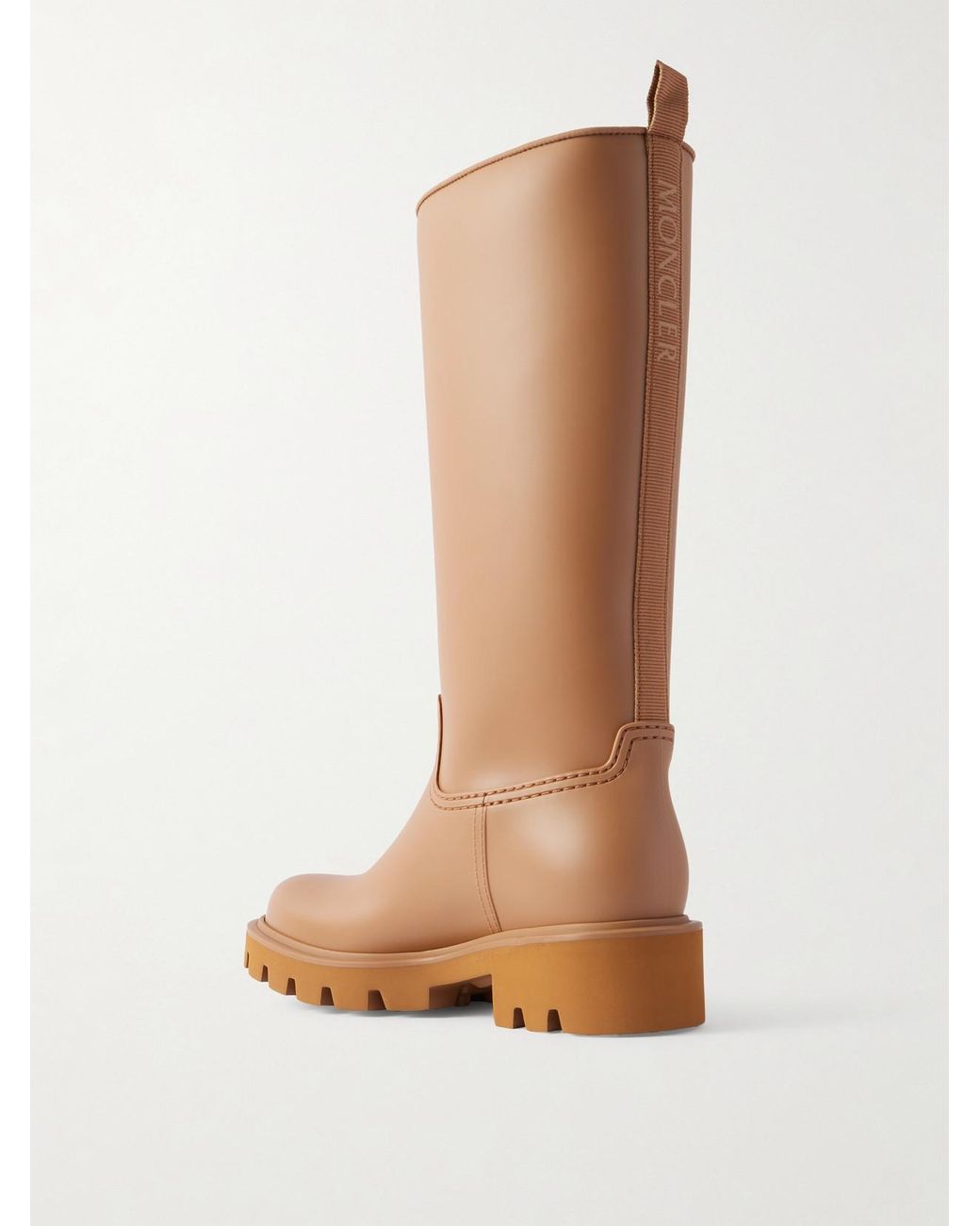 Moncler Brown Kickstream Pvc And Shell Knee Boots