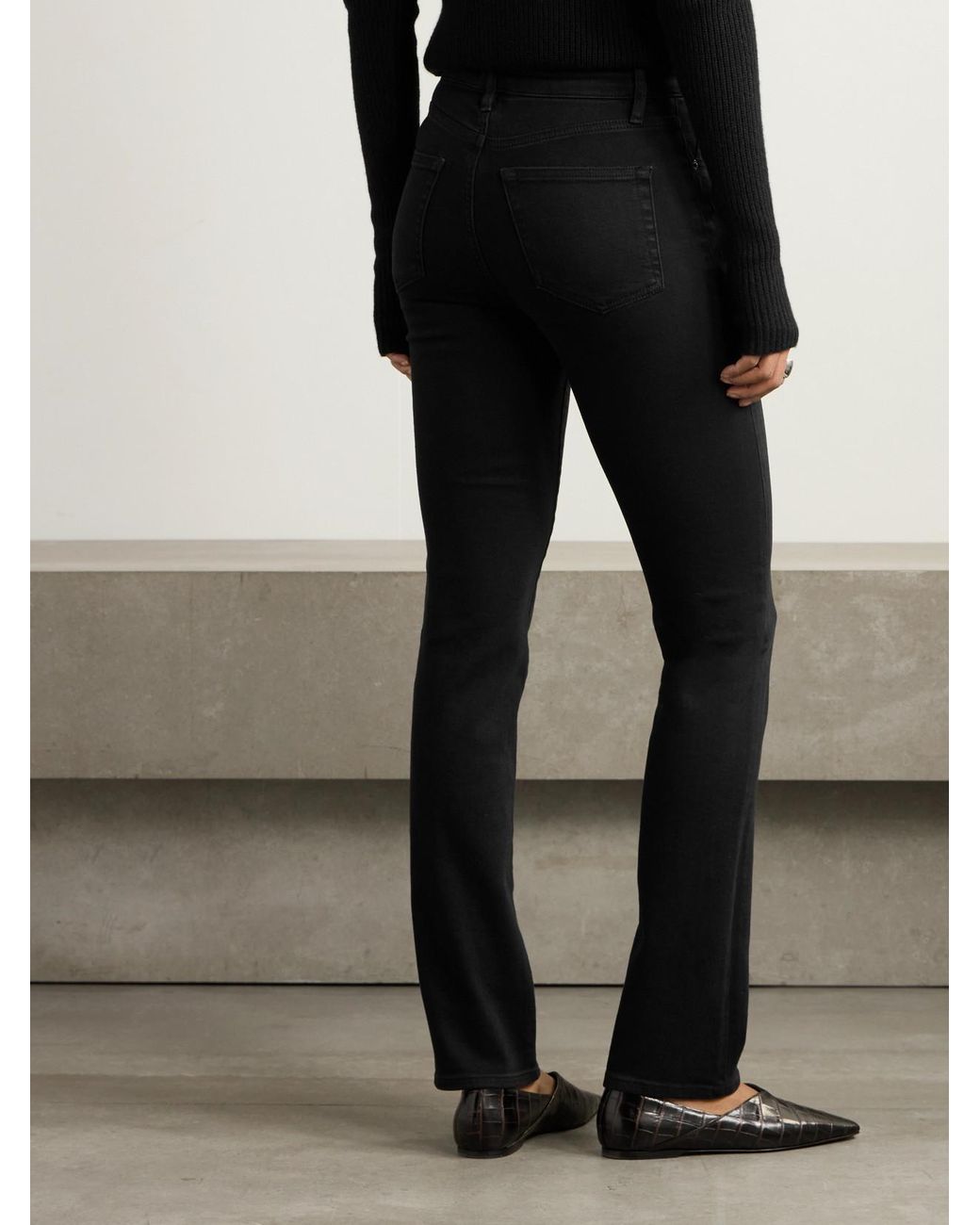 FRAME Black Pencil Super Stretch Mid-Rise Skinny Jeans
