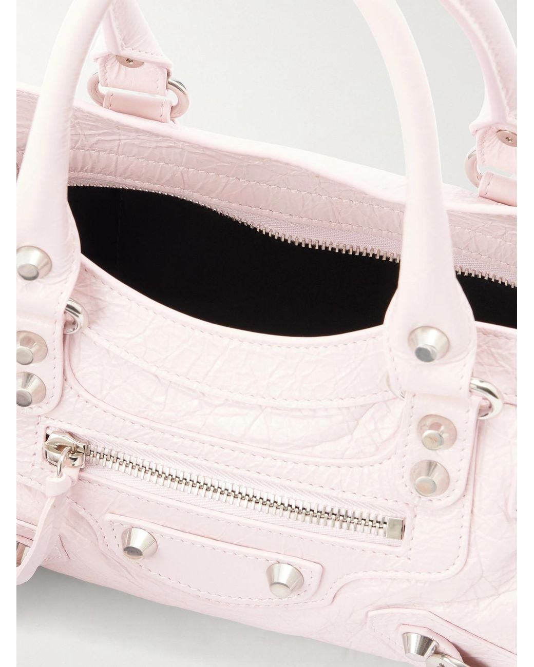 Balenciaga Natural Le City East/West Mini Crinkled Leather Tote