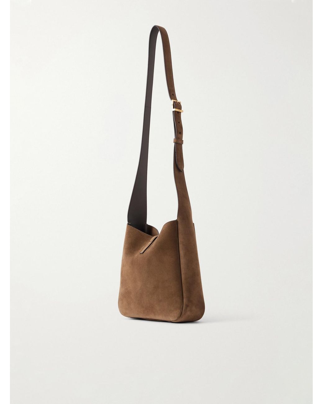 Saint Laurent White Le 5 À 7 Suede Shoulder Bag