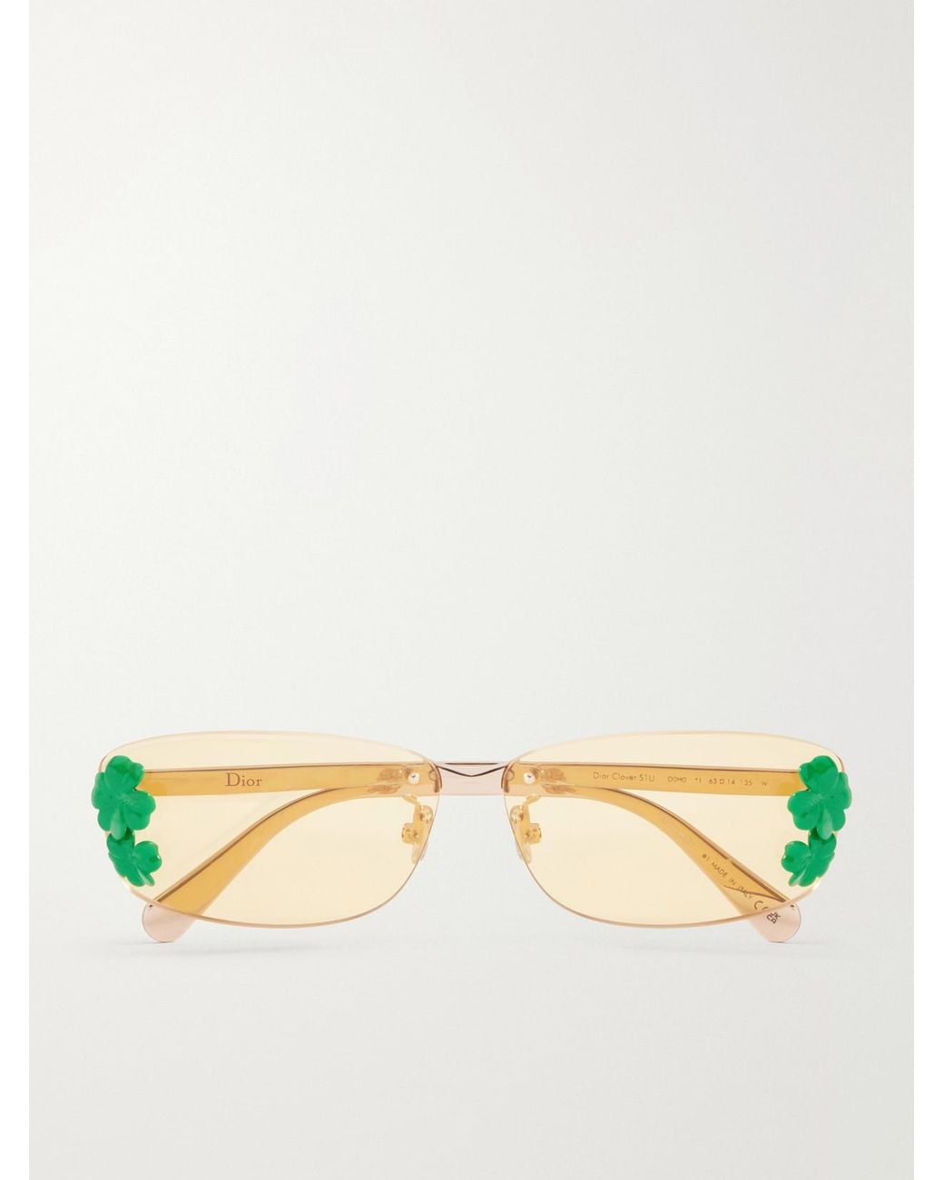 Dior Metallic Dior Clover S1U Rectangular-Tone Sunglasses